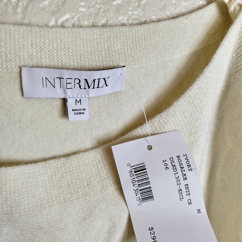 NWT Intermix Rosalee One Shoulder Sweater Dress Ivory Sz M - Picture 6 of 11